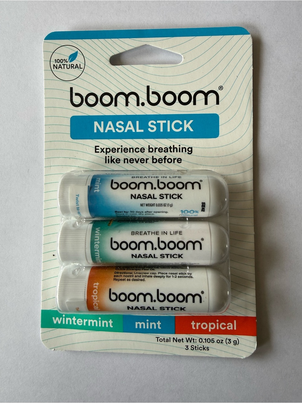 boom.💫boom Nasal Stick Trio — Wintermint, Mint & Tropical